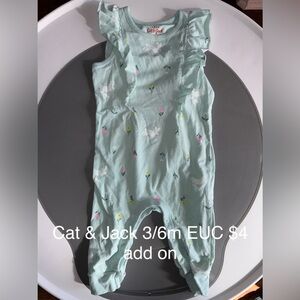 Cat & Jack Mint Floral Bunny Romper